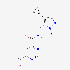 N-[(4-cyclopropyl-2-methylpyrazol-3-yl)methyl]-6-(difluoromethyl)pyrimidine-4-carboxamide