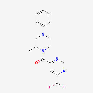 [6-(Difluoromethyl)pyrimidin-4-yl]-(2-methyl-4-phenylpiperazin-1-yl)methanone