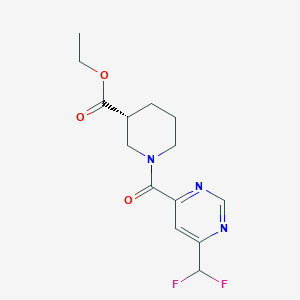 ethyl (3R)-1-[6-(difluoromethyl)pyrimidine-4-carbonyl]piperidine-3-carboxylate