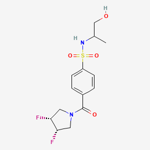 4-[(3S,4R)-3,4-difluoropyrrolidine-1-carbonyl]-N-(1-hydroxypropan-2-yl)benzenesulfonamide