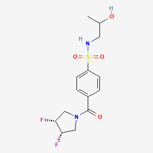 4-[(3S,4R)-3,4-difluoropyrrolidine-1-carbonyl]-N-(2-hydroxypropyl)benzenesulfonamide