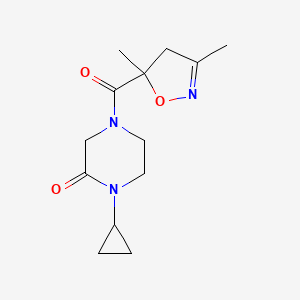 1-cyclopropyl-4-(3,5-dimethyl-4H-1,2-oxazole-5-carbonyl)piperazin-2-one