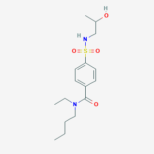 N-butyl-N-ethyl-4-(2-hydroxypropylsulfamoyl)benzamide