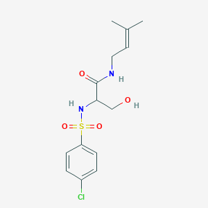 2-[(4-chlorophenyl)sulfonylamino]-3-hydroxy-N-(3-methylbut-2-enyl)propanamide