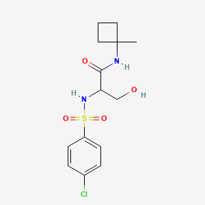 2-[(4-chlorophenyl)sulfonylamino]-3-hydroxy-N-(1-methylcyclobutyl)propanamide