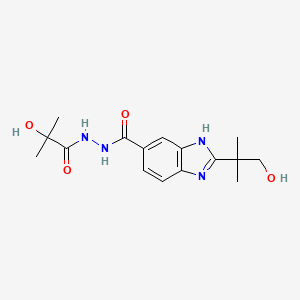 N'-(2-hydroxy-2-methylpropanoyl)-2-(1-hydroxy-2-methylpropan-2-yl)-3H-benzimidazole-5-carbohydrazide