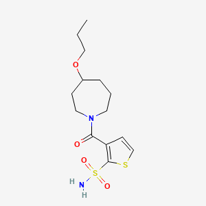 3-(4-Propoxyazepane-1-carbonyl)thiophene-2-sulfonamide