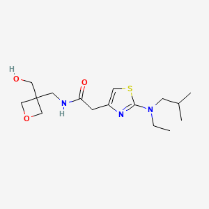 2-[2-[ethyl(2-methylpropyl)amino]-1,3-thiazol-4-yl]-N-[[3-(hydroxymethyl)oxetan-3-yl]methyl]acetamide