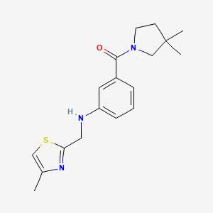 (3,3-Dimethylpyrrolidin-1-yl)-[3-[(4-methyl-1,3-thiazol-2-yl)methylamino]phenyl]methanone