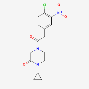 4-[2-(4-Chloro-3-nitrophenyl)acetyl]-1-cyclopropylpiperazin-2-one