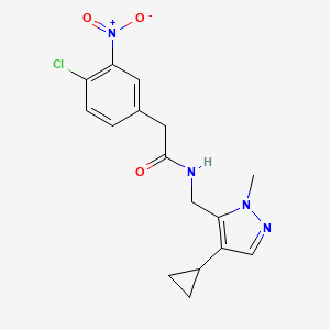 2-(4-chloro-3-nitrophenyl)-N-[(4-cyclopropyl-2-methylpyrazol-3-yl)methyl]acetamide