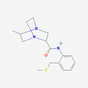 5-methyl-N-[2-(methylsulfanylmethyl)phenyl]-1,4-diazabicyclo[2.2.2]octane-2-carboxamide