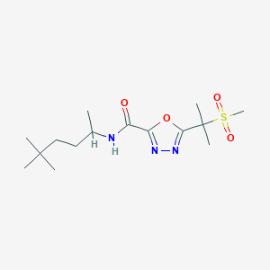 N-(5,5-dimethylhexan-2-yl)-5-(2-methylsulfonylpropan-2-yl)-1,3,4-oxadiazole-2-carboxamide