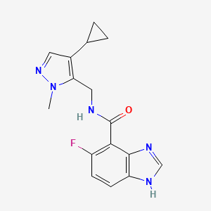 N-[(4-cyclopropyl-2-methylpyrazol-3-yl)methyl]-5-fluoro-1H-benzimidazole-4-carboxamide