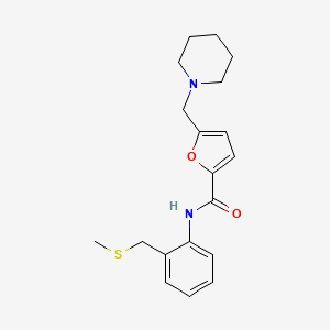 N-[2-(methylsulfanylmethyl)phenyl]-5-(piperidin-1-ylmethyl)furan-2-carboxamide