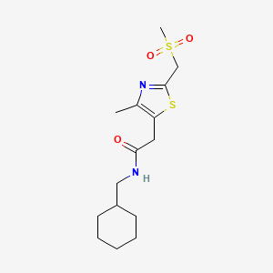 N-(cyclohexylmethyl)-2-[4-methyl-2-(methylsulfonylmethyl)-1,3-thiazol-5-yl]acetamide