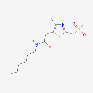 N-hexyl-2-[4-methyl-2-(methylsulfonylmethyl)-1,3-thiazol-5-yl]acetamide