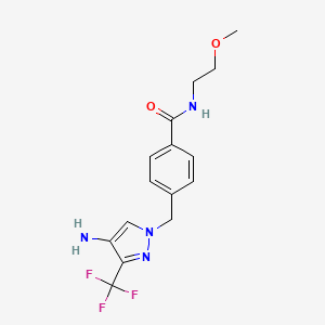 4-[[4-amino-3-(trifluoromethyl)pyrazol-1-yl]methyl]-N-(2-methoxyethyl)benzamide