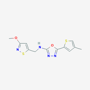 N-[(3-methoxy-1,2-thiazol-5-yl)methyl]-5-(4-methylthiophen-2-yl)-1,3,4-oxadiazol-2-amine