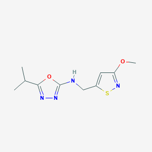 N-[(3-methoxy-1,2-thiazol-5-yl)methyl]-5-propan-2-yl-1,3,4-oxadiazol-2-amine