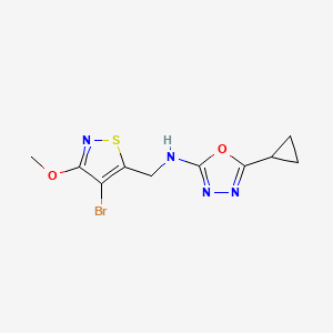 N-[(4-bromo-3-methoxy-1,2-thiazol-5-yl)methyl]-5-cyclopropyl-1,3,4-oxadiazol-2-amine