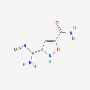 molecular formula C5H6N4O3 B070927 5-Isoxazolecarboxamide,3-[(E)-(hydroxyamino)iminomethyl]-(9CI) CAS No. 162330-56-5