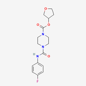 molecular formula C16H20FN3O4 B7092772 Oxolan-3-yl 4-[(4-fluorophenyl)carbamoyl]piperazine-1-carboxylate 