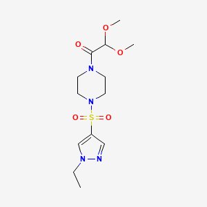 1-[4-(1-Ethylpyrazol-4-yl)sulfonylpiperazin-1-yl]-2,2-dimethoxyethanone