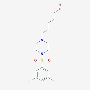 5-[4-(3-Fluoro-5-methylphenyl)sulfonylpiperazin-1-yl]pentan-1-ol