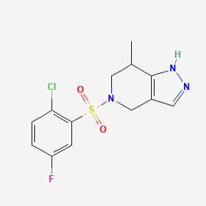 5-(2-Chloro-5-fluorophenyl)sulfonyl-7-methyl-1,4,6,7-tetrahydropyrazolo[4,3-c]pyridine