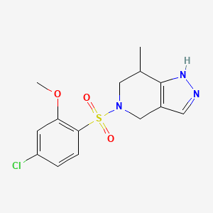 5-(4-Chloro-2-methoxyphenyl)sulfonyl-7-methyl-1,4,6,7-tetrahydropyrazolo[4,3-c]pyridine