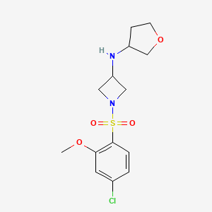 1-(4-chloro-2-methoxyphenyl)sulfonyl-N-(oxolan-3-yl)azetidin-3-amine