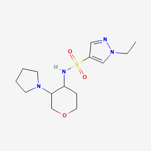 1-ethyl-N-(3-pyrrolidin-1-yloxan-4-yl)pyrazole-4-sulfonamide