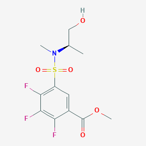 molecular formula C12H14F3NO5S B7093141 methyl 2,3,4-trifluoro-5-[[(2R)-1-hydroxypropan-2-yl]-methylsulfamoyl]benzoate 