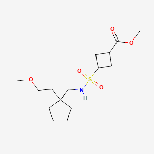 molecular formula C15H27NO5S B7093162 Methyl 3-[[1-(2-methoxyethyl)cyclopentyl]methylsulfamoyl]cyclobutane-1-carboxylate 