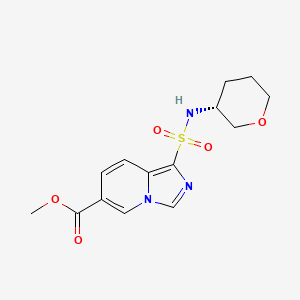 molecular formula C14H17N3O5S B7093229 methyl 1-[[(3R)-oxan-3-yl]sulfamoyl]imidazo[1,5-a]pyridine-6-carboxylate 