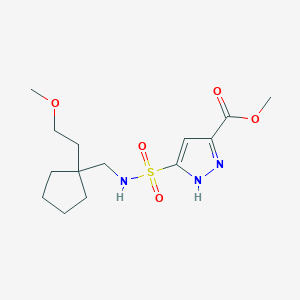 molecular formula C14H23N3O5S B7093290 methyl 5-[[1-(2-methoxyethyl)cyclopentyl]methylsulfamoyl]-1H-pyrazole-3-carboxylate 