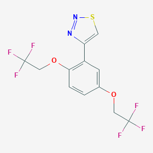 molecular formula C12H8F6N2O2S B070935 4-[2,5-双(2,2,2-三氟乙氧基)苯基]-1,2,3-噻二唑 CAS No. 175205-47-7