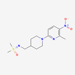 molecular formula C14H22N4O3S B7093531 Dimethyl-[[1-(6-methyl-5-nitropyridin-2-yl)piperidin-4-yl]methylimino]-oxo-lambda6-sulfane 