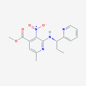 molecular formula C16H18N4O4 B7093580 methyl 6-methyl-3-nitro-2-[[(1S)-1-pyridin-2-ylpropyl]amino]pyridine-4-carboxylate 