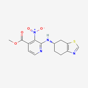 molecular formula C14H14N4O4S B7093619 methyl 3-nitro-2-[[(6S)-4,5,6,7-tetrahydro-1,3-benzothiazol-6-yl]amino]pyridine-4-carboxylate 