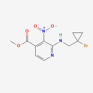 molecular formula C11H12BrN3O4 B7093840 Methyl 2-[(1-bromocyclopropyl)methylamino]-3-nitropyridine-4-carboxylate 