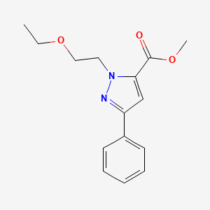 molecular formula C15H18N2O3 B7094823 Methyl 2-(2-ethoxyethyl)-5-phenylpyrazole-3-carboxylate 