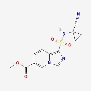 molecular formula C13H12N4O4S B7094997 Methyl 1-[(1-cyanocyclopropyl)sulfamoyl]imidazo[1,5-a]pyridine-6-carboxylate 