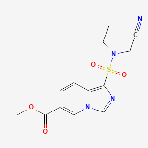 molecular formula C13H14N4O4S B7095008 Methyl 1-[cyanomethyl(ethyl)sulfamoyl]imidazo[1,5-a]pyridine-6-carboxylate 