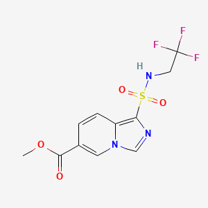 molecular formula C11H10F3N3O4S B7095012 Methyl 1-(2,2,2-trifluoroethylsulfamoyl)imidazo[1,5-a]pyridine-6-carboxylate 