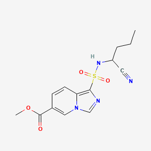 molecular formula C14H16N4O4S B7095016 Methyl 1-(1-cyanobutylsulfamoyl)imidazo[1,5-a]pyridine-6-carboxylate 