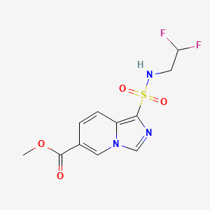 molecular formula C11H11F2N3O4S B7095024 Methyl 1-(2,2-difluoroethylsulfamoyl)imidazo[1,5-a]pyridine-6-carboxylate 