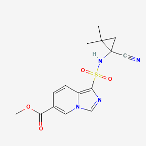 molecular formula C15H16N4O4S B7095031 Methyl 1-[(1-cyano-2,2-dimethylcyclopropyl)sulfamoyl]imidazo[1,5-a]pyridine-6-carboxylate 