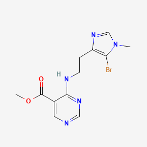 molecular formula C12H14BrN5O2 B7095263 Methyl 4-[2-(5-bromo-1-methylimidazol-4-yl)ethylamino]pyrimidine-5-carboxylate 